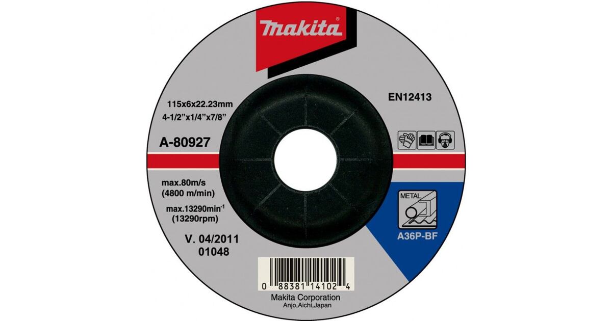 MAKITA A-80927 brúsny kotúč 115*6*22,2mm oceľ - Náradie Hornig