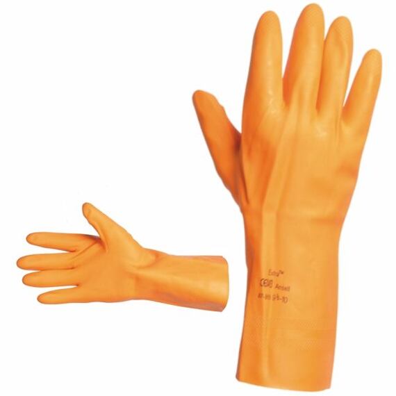 ANSELL rukavice pracovné chemické, prírodný latex, chlór., chem. odolné veľ.9 038-A87-955/090