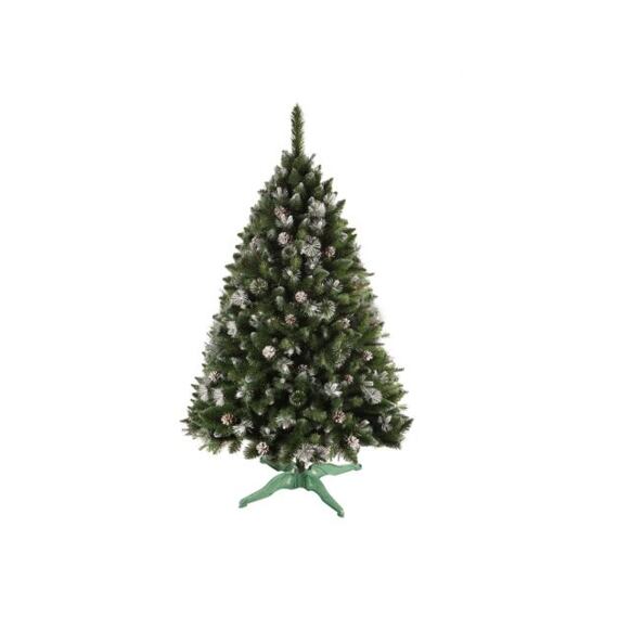stromček vianočný 160cm so šiškami a striebornými koncami + stojan 91462