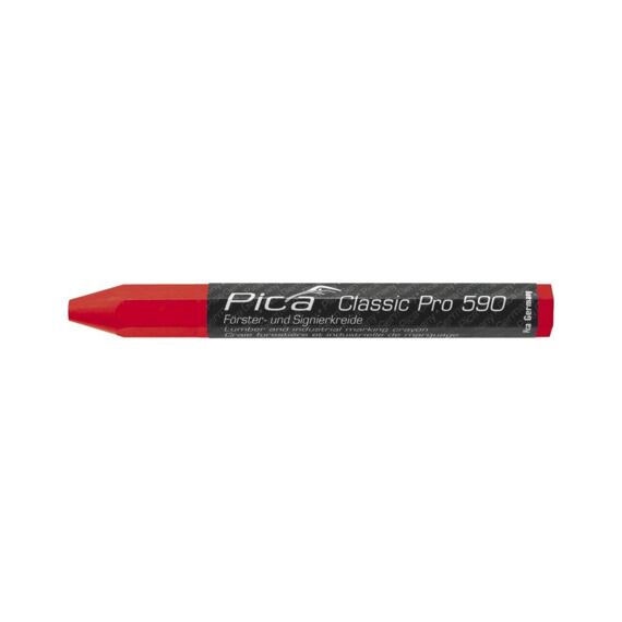 PICA Classic Pro 590 kriedový značkovač, 120*12mm, univerzálny, červený