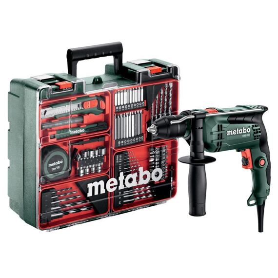 METABO SBE 650 Mobilná dielňa, vŕtačka príklepová 650W + kufrík s príslušenstvom