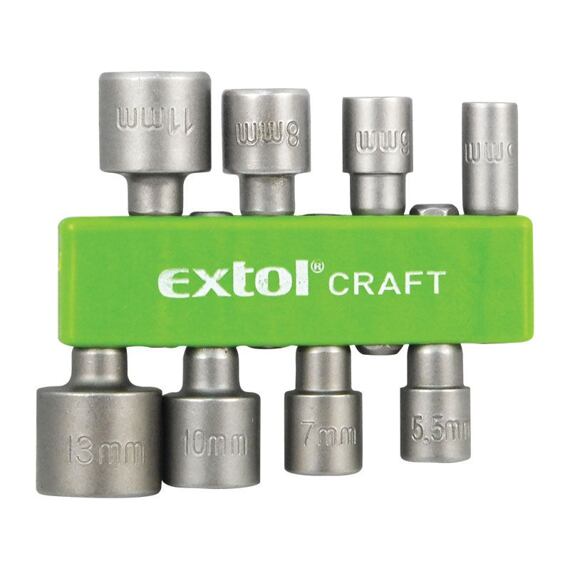 EXTOL CRAFT hlavice nástrčné, bitová stopka 1/4", 5-5,5-6-7-8-10-11-13mm 10213