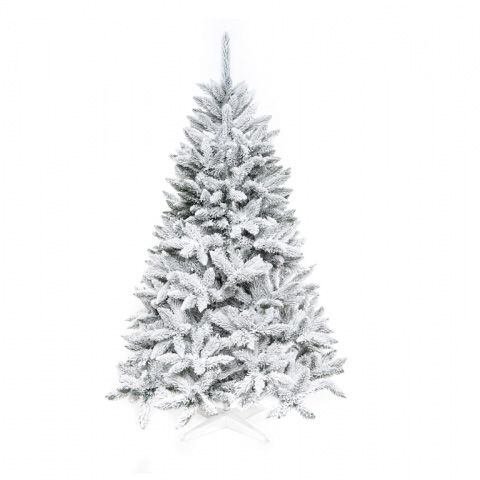 stromček vianočný SMREK 160cm + stojan, zasnežený, 91472