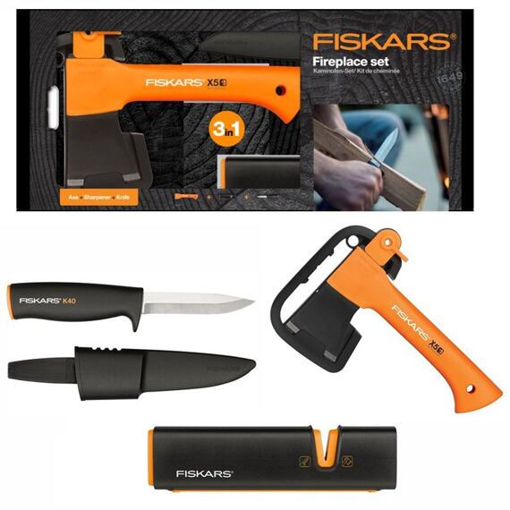 FISKARS 1057913 súprava sekera X5+nôž+ostrič