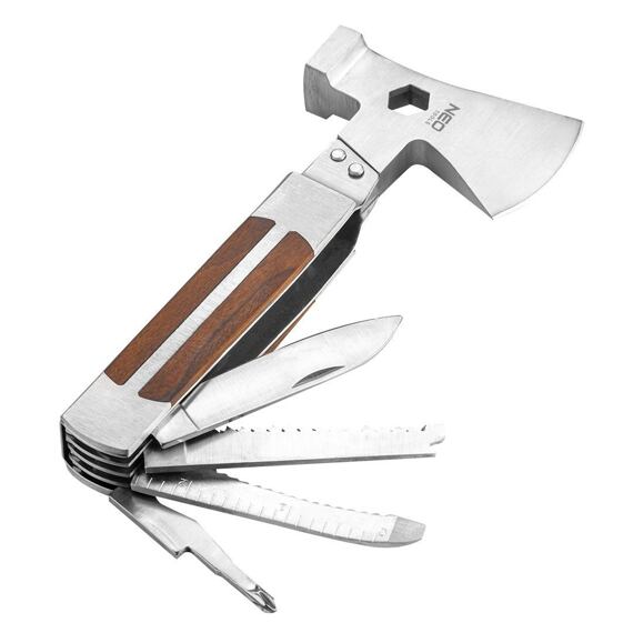 NEO multifunkčný nástroj 11v1, sekera,kladivo,nože, pílky,otvárač, skrutkovač 63-112