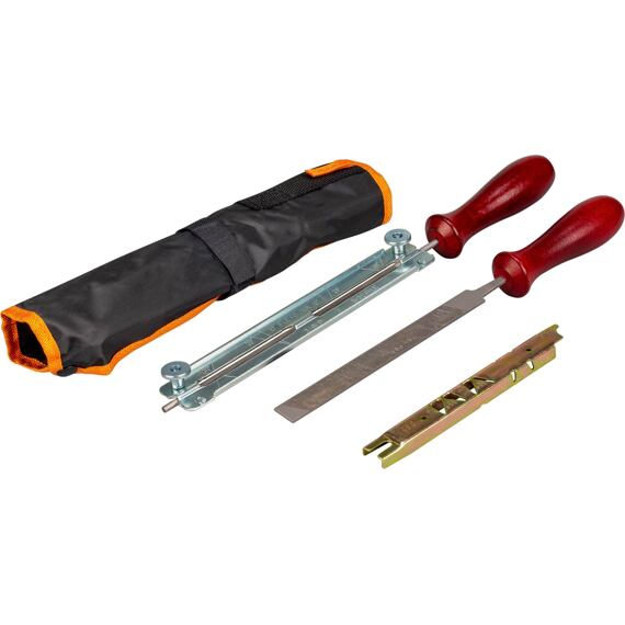 NAREX súprava na ostrenie pílových reťazí (pilník 4mm, plochý pilník, vodidlo, mierka, textilná braš