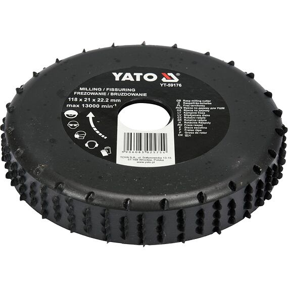 YATO rašpľa rotačná pre uhl. brúsku 118/22,2mm frézovacia čelná YT-59176