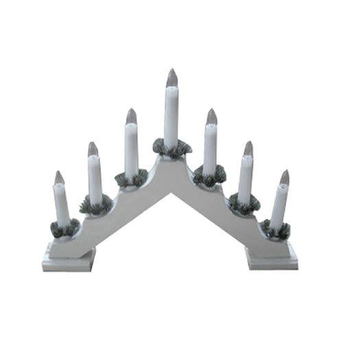 svietnik vianočný 7 sviečok, 230V, IHLAN drevený biely 791903