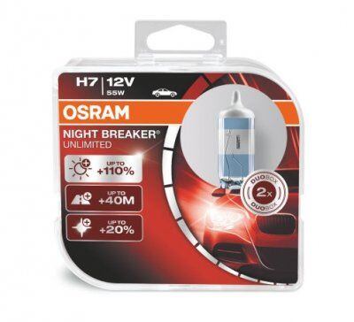 OSRAM žiarovky H7 Night Breaker Unlimited 110 % (sada 2 ks)