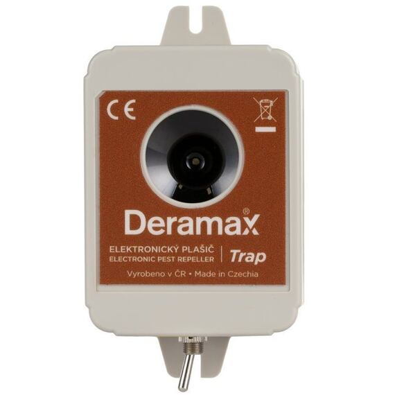 DERAMAX Trap ultrazvukový plašič (odpudzovač) mačiek, psov a divej zveri, 9V