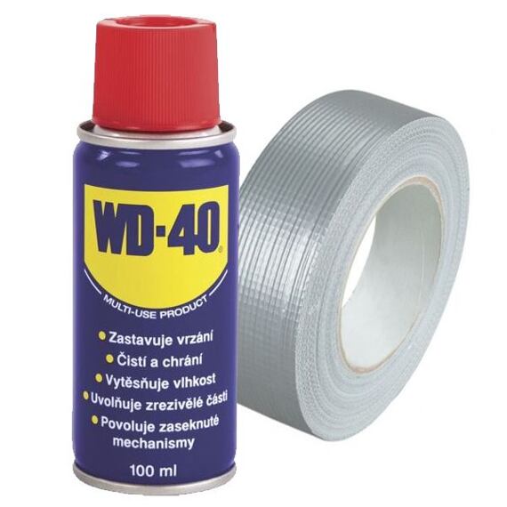 Univerzálna opravárenská súprava mazivo WD-40 a lepiaca páska