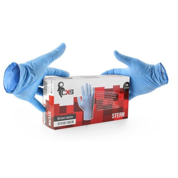CXS rukavice pracovné STERN, jednorazové nitrilové, modré, veľ.10, cena za 1ks