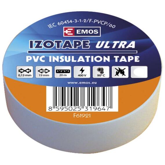 EMOS izolačná páska 19mm/20m PVC biela F61921