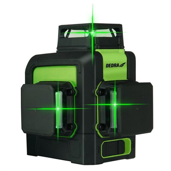 DEDRA multilíniový laser 3D, ZELENÝ, dosah 45 m, aku 5,2 Ah, +- 3 mm/10 m, MC0904