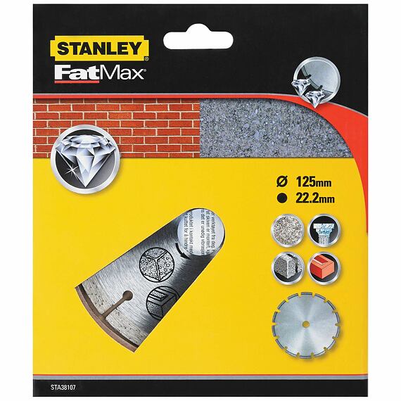 STANLEY STA38107 diamantový rezný kotúč 125*22,2mm segmentový na betón