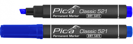 PICA permanentný značkovač industry pre priemysené použitie plochý hrot, vodoodolný modrý 521/41