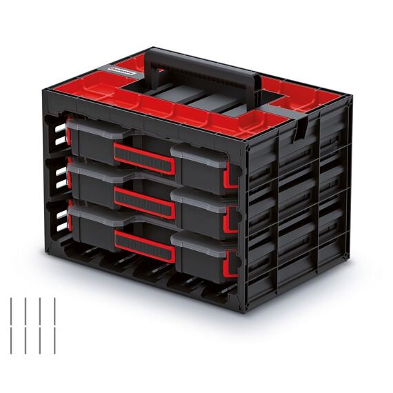 KISTENBERG skrinka TAGER CASE obsahuje 3 organizéry (prepážky), 415*290*290 mm, KTC40306S