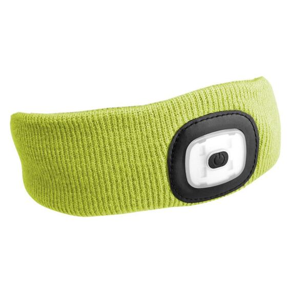 SIXTOL čelenka s čelovkou LED 180lm, nabíjacia USB, žltá fluorescenčná