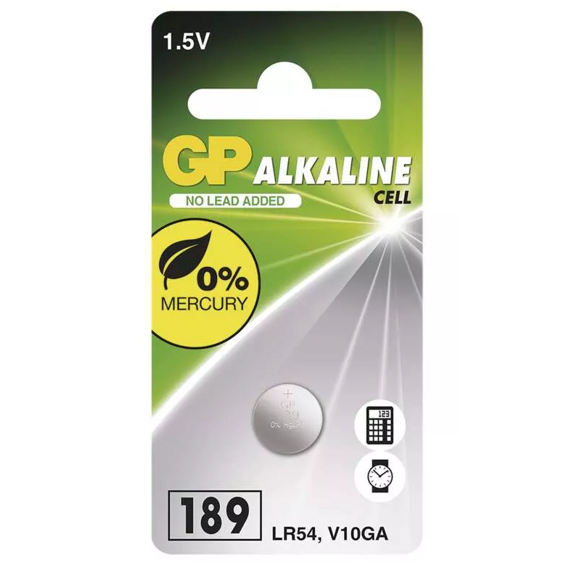 GP gombíková batéria LR54 alkalická, 1,5V/44mAh, B13892