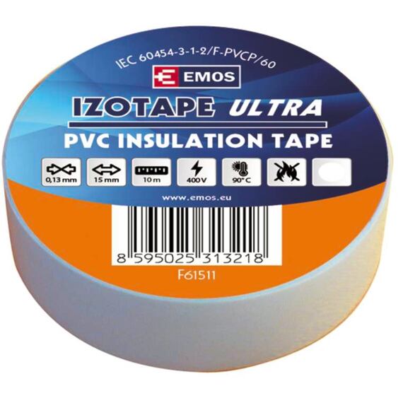 EMOS izolačná páska 15mm/10m PVC biela F61511