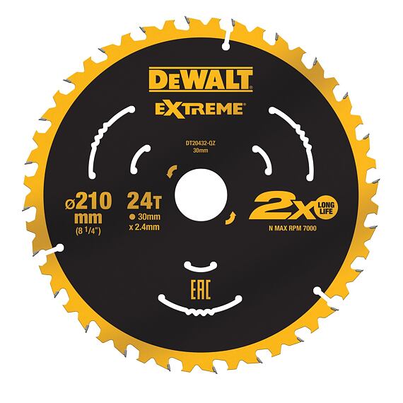 DeWalt DT20432 pílový kotúč Extreme 210*30 mm, 24 zubov