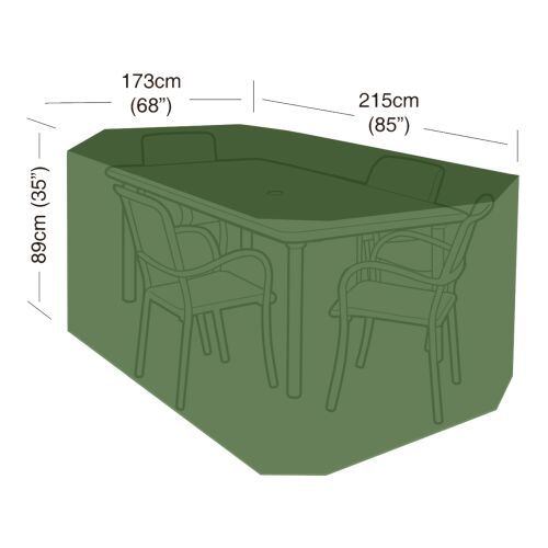 plachta krycia na obdĺžnikový stôl a 4 stoličky, 215*173*89cm PE 90g/m 791839