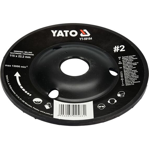 YATO rašpľa rotačná pre úhl. brúsku 115/22,2mm YT-59164