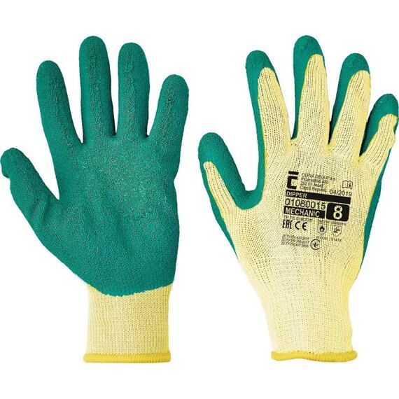 ČERVA rukavice DIPPER 8" povrstvené pletené, polomáčané v latexe, protišmykové