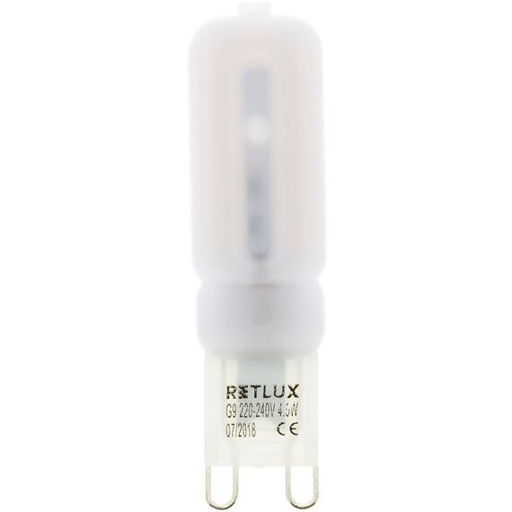 RETLUX RLL 297 LED žiarovka 4,5W, 400lm, pätica G9, teplá biela
