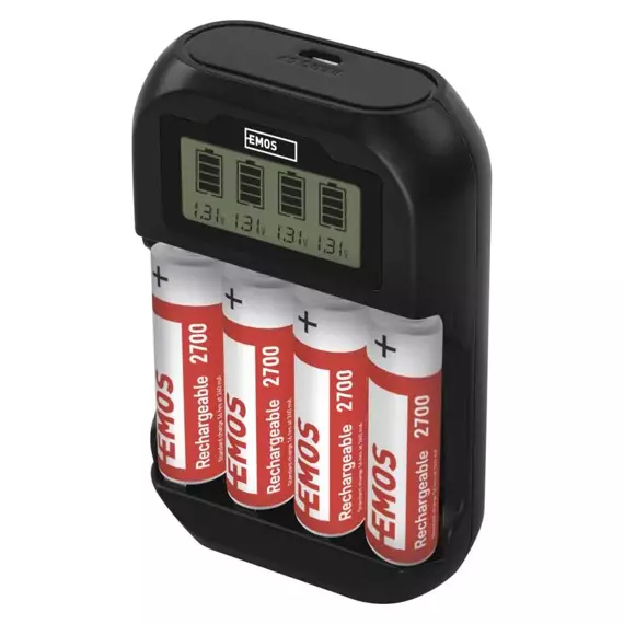 EMOS BCN-41D nabíjačka batérií + 4* AA 2700mAh, N9331