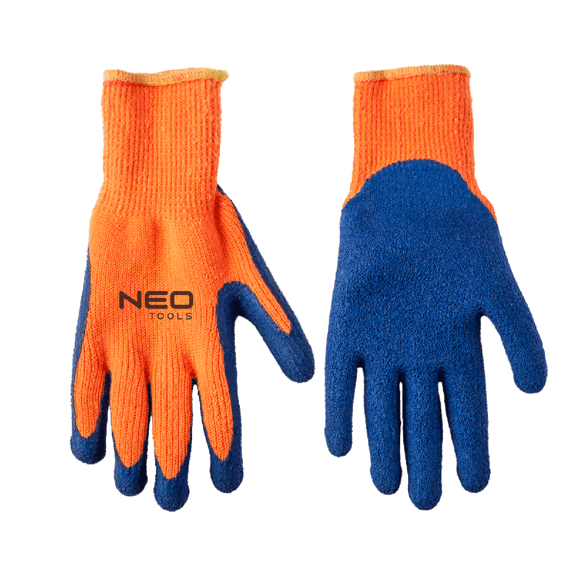 NEO TOOLS rukavice pracovné, zateplené, akryl s latex.povlakom, 10", 97-611