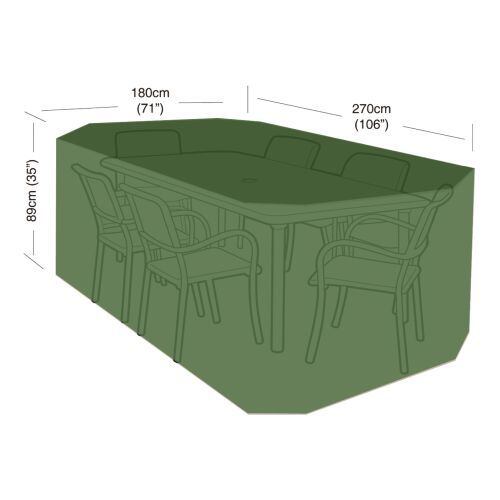 plachta krycia na obdĺžnikový stôl a 6 stoličiek, 270*180*89cm PE 90g/m 791841