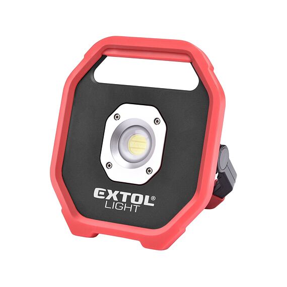 EXTOL LIGHT LED aku reflektor 10W, 1200lm, prenosný, 3* alebo 6*AA, 43260