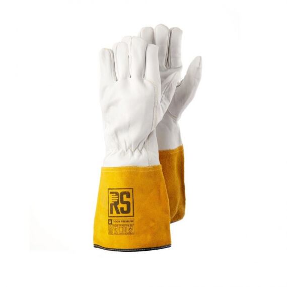 rukavice zváračské RS Tigon Premium, jemná kozinka prešívaná kevlarovou niťou, predĺžená manžeta