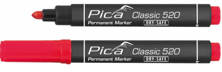 PICA permanentný značkovač industry pre priemyselné použitie okrúhly hrot, vodoodolný červený 520/40