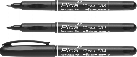 PICA permanentný značkovač pen medium 1mm, vodoodolný, čierny 534/46