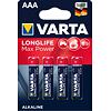 VARTA batéria alkalická Longlife Max Power AAA, LR3, mikrotužka